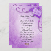 ラベンダーバラ結婚式招待状エレガント、 招待状 (正面/裏面)