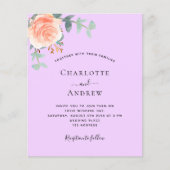 ラベンダーバラ結婚式招待状 (正面)