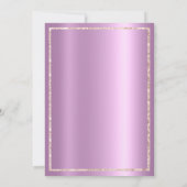 ラベンダーバラ金ゴールドグリッター乾燥ブライダルシャワー 招待状 (裏面)