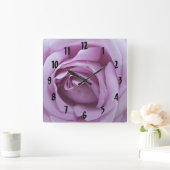 ラベンダーバラ スクエア壁時計 (ホーム)