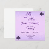 ラベンダーバラ&ホワイト桜フローラ結婚ズ 招待状 (正面/裏面)