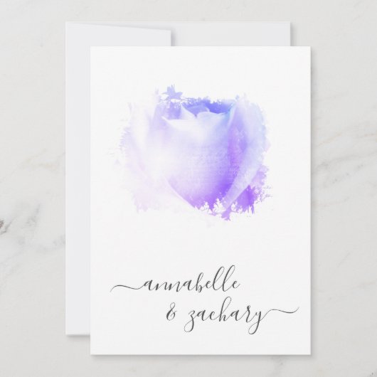 *~*ラベンダーバラQRフローラRSVP - AR8結婚s In 招待状 (正面)