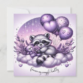 ラベンダーバルーンのラクダのバレンタインカード シーズンカード (正面)