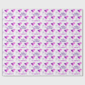 ラベンダーバルーンスターズパーソナライズされた誕生日 ラッピングペーパー (フラット)