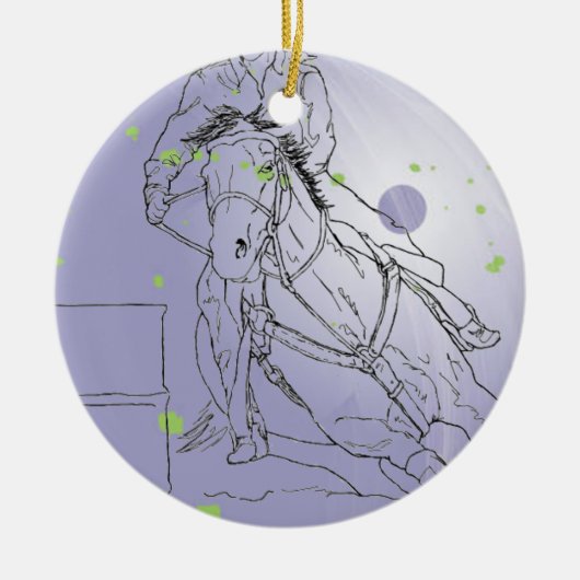 ラベンダーバレルレーサー セラミックオーナメント (正面)