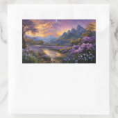 ラベンダーバレーアットドーン 長方形シール (バッグ)