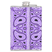 ラベンダーバンダナペイズリーカントリーヒップホップカウボーイ フラスク (裏面)