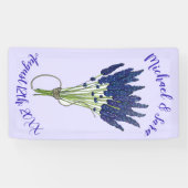 ラベンダーバンチガーデン結婚パーティーブライダルシャワー 横断幕 (横)