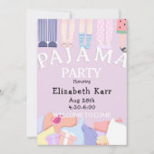 ラベンダーパジャマパーティー 招待状 (正面)