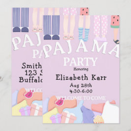 ラベンダーパジャマパーティー 招待状