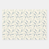 ラベンダーパステルパープルイエローヴィンテージフローラ ラッピングペーパーシート (正面)