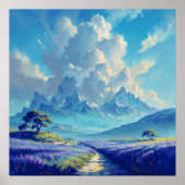 ラベンダーパス – パインターリーランドスケープアート ポスター (正面)