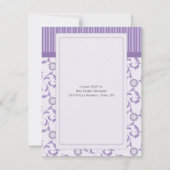 ラベンダーパターンの夕べの結婚式招待状 招待状 (裏面)