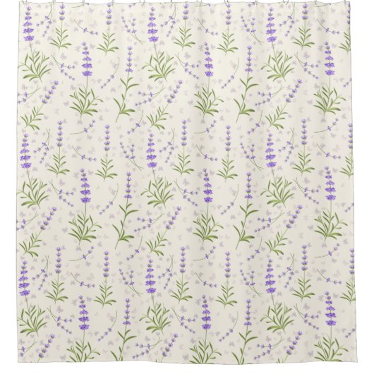 ラベンダーパターン シャワーカーテン (正面)