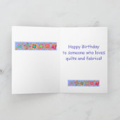 ラベンダーパッチワークキルトブロックアートハッピーバースデー カード (内部)