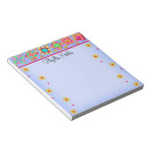 ラベンダーパッチワークキルトブロックアート ノートパッド (アングル)