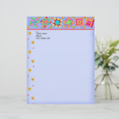 ラベンダーパッチワークキルトブロックレターヘッド レターヘッド (スタンド正面)