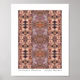 ラベンダーパンジーオリジナルアートバイリンダベッカー ポスター