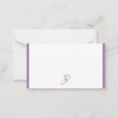 ラベンダーパーソナライズされたカラー手書きモノグラム ノートカード (裏面)