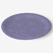 ラベンダーパーソナライズされた模様 ペーパープレート (アングル)