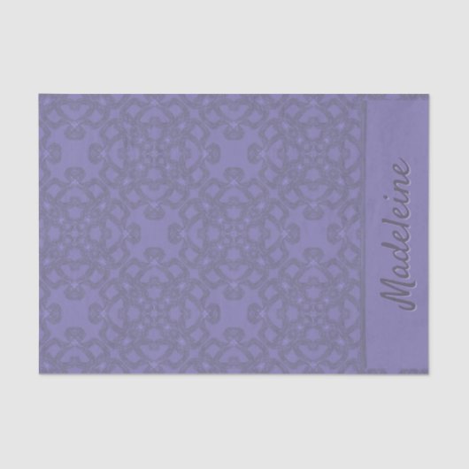 ラベンダーパーソナライズされた模様 薄葉紙 (正面)