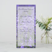 ラベンダーパーソナライズされた結婚式 プログラムラックカード プログラム (スタンド正面)