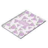 ラベンダーパーソナライズされた花 ノートブック (左側)