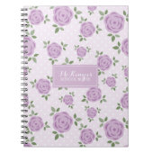 ラベンダーパーソナライズされた花 ノートブック (正面)