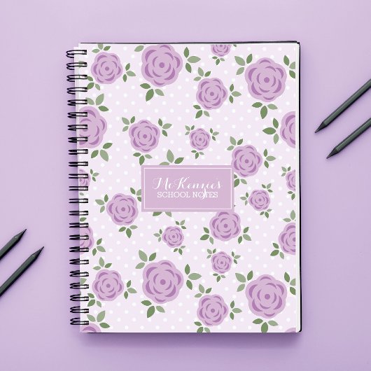 ラベンダーパーソナライズされた花 ノートブック