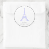 ラベンダーパープルとシルバーエッフェルタワーありがとう ラウンドシール (バッグ)