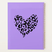 ラベンダーパープルとブラックレオパードのパターンハート プランナー手帳 (裏面)