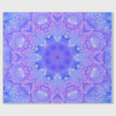 ラベンダーパープルとホワイトダマスクパターン ラッピングペーパー (フラット)