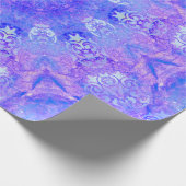 ラベンダーパープルとホワイトダマスクパターン ラッピングペーパー (角)