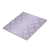 ラベンダーパープルとホワイトダマスク タイル (側面)