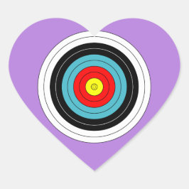ラベンダーパープルのスポーツアーチェリーターゲットハート ハートシール