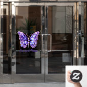 ラベンダーパープルの宝石蝶 ウィンドウサイン (オフィスドア)