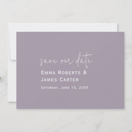 ラベンダーパープルの結婚式 Save the Date セーブザデート (正面)