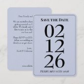 ラベンダーパープルの結婚式Save the Dateカード 招待状 (正面/裏面)