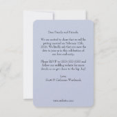 ラベンダーパープルの結婚式Save the Dateカード 招待状 (裏面)