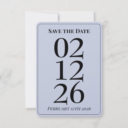 ラベンダーパープルの結婚式Save the Dateカード 招待状 (正面)