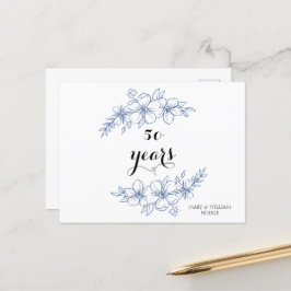 ラベンダーパープルの花 50周年記念 ポストカード