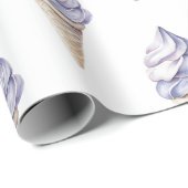 ラベンダーパープルアイスクリームコーン誕生日 ラッピングペーパー (ロールコーナー)