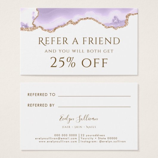 ラベンダーパープルアガート紹介カード (正面&裏面)