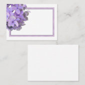 ラベンダーパープルアジサイ空白の座席表 プレイスカード (正面/裏面)