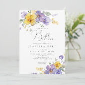 ラベンダーパープルイエローブライダルシャワー招待 招待状 (スタンド正面)