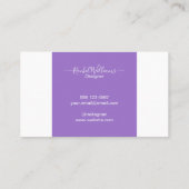 ラベンダーパープルウォーターカラーエレガントミニマリストブシ 名刺 (裏面)
