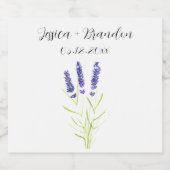 ラベンダーパープルウォーターカラーフラワー結婚ズ ビールラベル (シングルラベル)