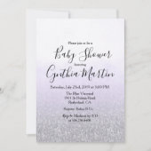 ラベンダーパープルウォーターカラーベビーシャワー招待状 招待状 (正面)