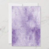 ラベンダーパープルウォーターカラー花模様招待状 招待状 (裏面)