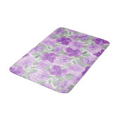 ラベンダーパープルウォーターカラー花 バスマット (アングル)